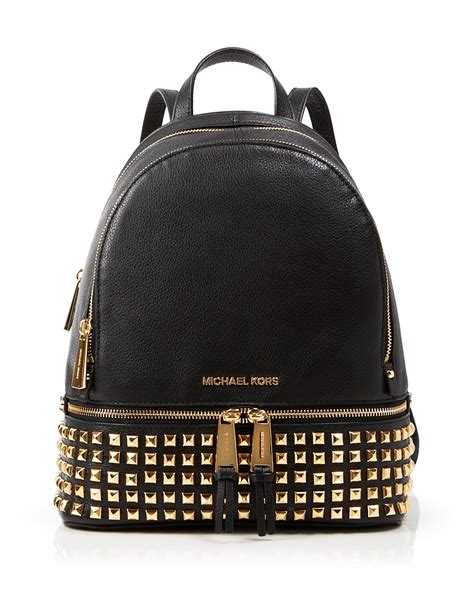 michael michael kors rhea zip studded backpack|michael kors studded leather backpack.